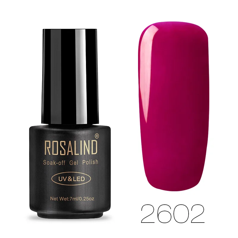 2602 ROSALIND УФ набор гель-лаков для ногтей для маникюра чистый цвет гель-лаки Hybird Nails Art полуперманентный замачиваемый Гель-лак - Цвет: 2602