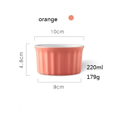 4inch orange Керамическая форма для суфле, мини-форма, специальная печь для выпечки пудинга - Цвет: 4inch orange