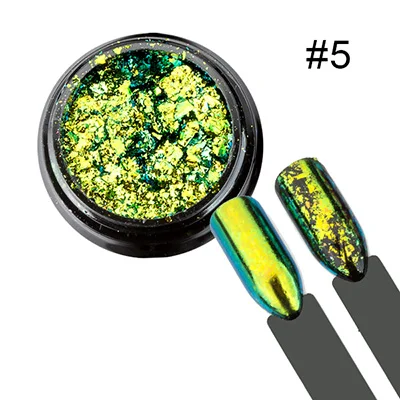 Feivielle г/кор. 0,2 хлопья Хамелеон Magic Multi Chrome 15 цветов ногтей косметическая пудра Блестки для ногтей книги по искусству гель маникюр поставки - Цвет: 005
