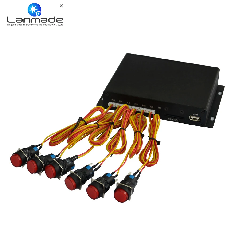 MPC1005 6 RS232 кнопочная коробка Горячий замечательный видео плеер мини 1080P mp4 vlc