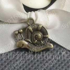 200 шт.лот бусины из сплава с античным бронзовым покрытием Подвески подходят для изготовления ювелирных изделий ожерелья Фурнитура 19*14 мм в форме улитки JJA1209 (art.: 724ca218) - 724ca218