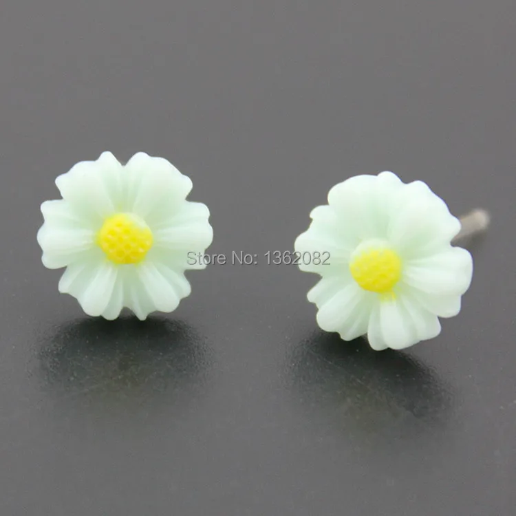 Случайные цвета! Серьги гвоздики неоновые женские 9 5/13 мм 6 пар|earrings gift|flower stud