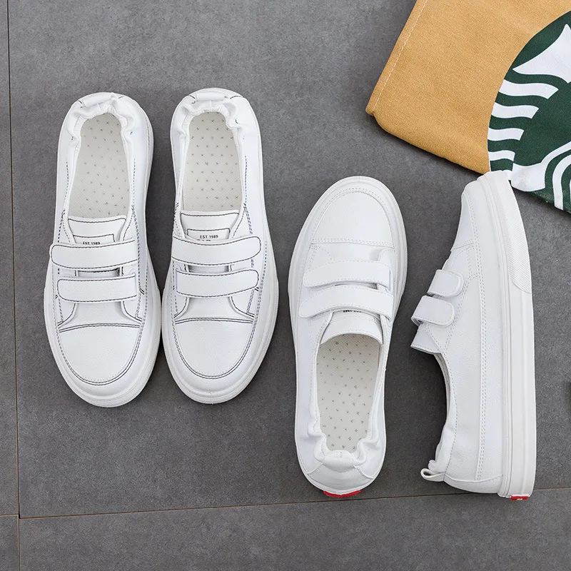 2019 г. белые туфли лучшего качества студенческие женские парусиновые на плоской