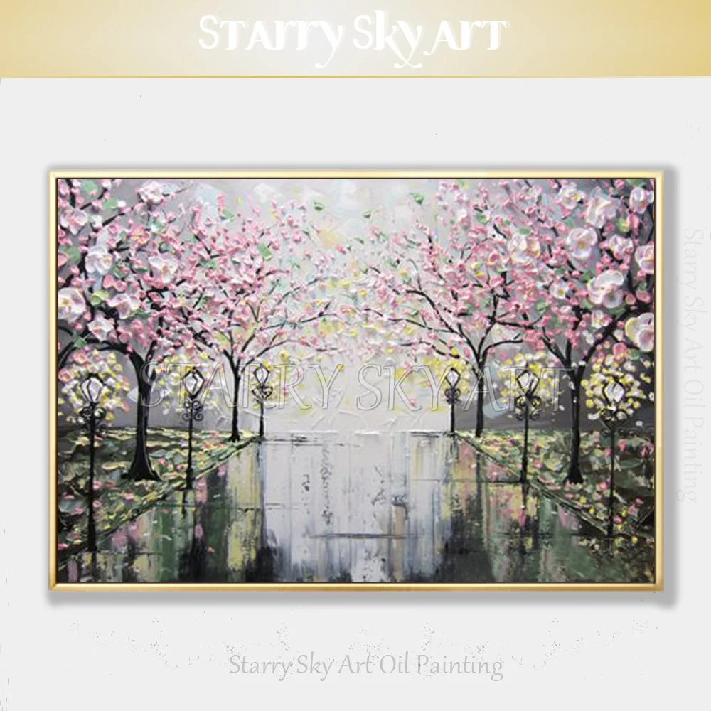 Лучший домашний декор ручная роспись высокое качество современный пейзаж