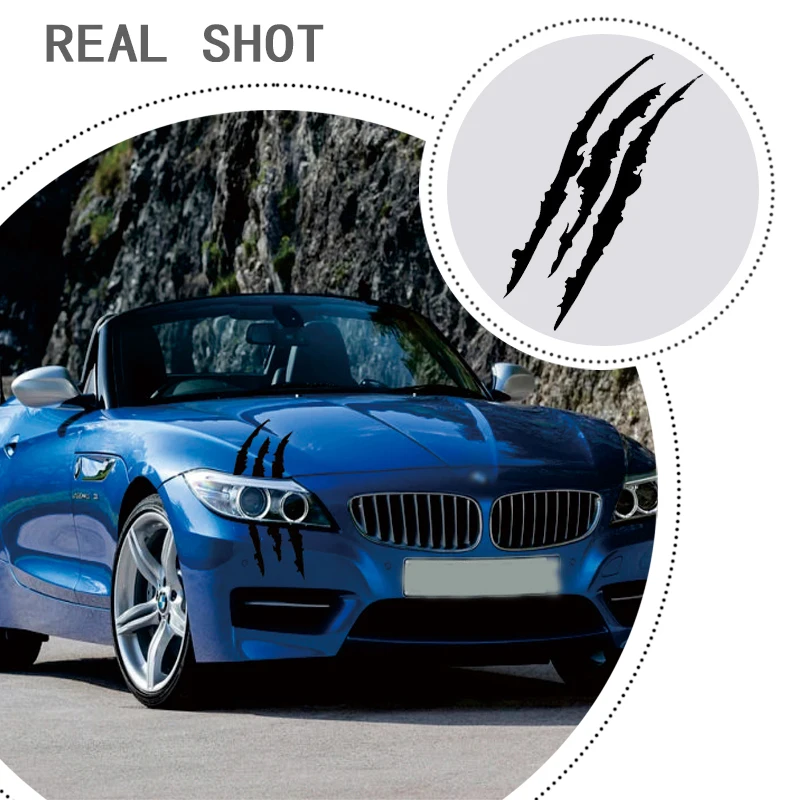 Классная Автомобильная наклейка со шрамом вырезанная на бампер для окон