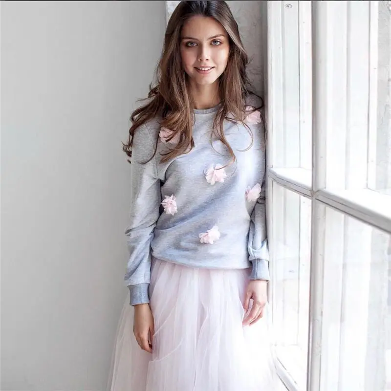 Новые осенне-зимние женские с круглым вырезом пуловер длинными рукавами Топы