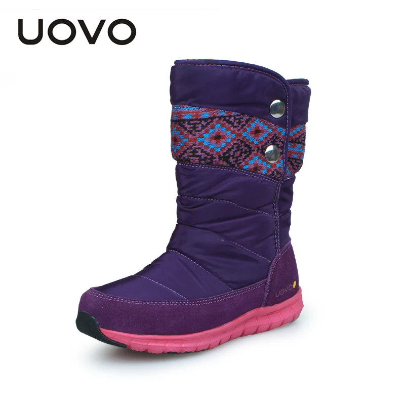 Зимняя детская обувь UOVO теплые и удобные зимние сапоги для девочек модные