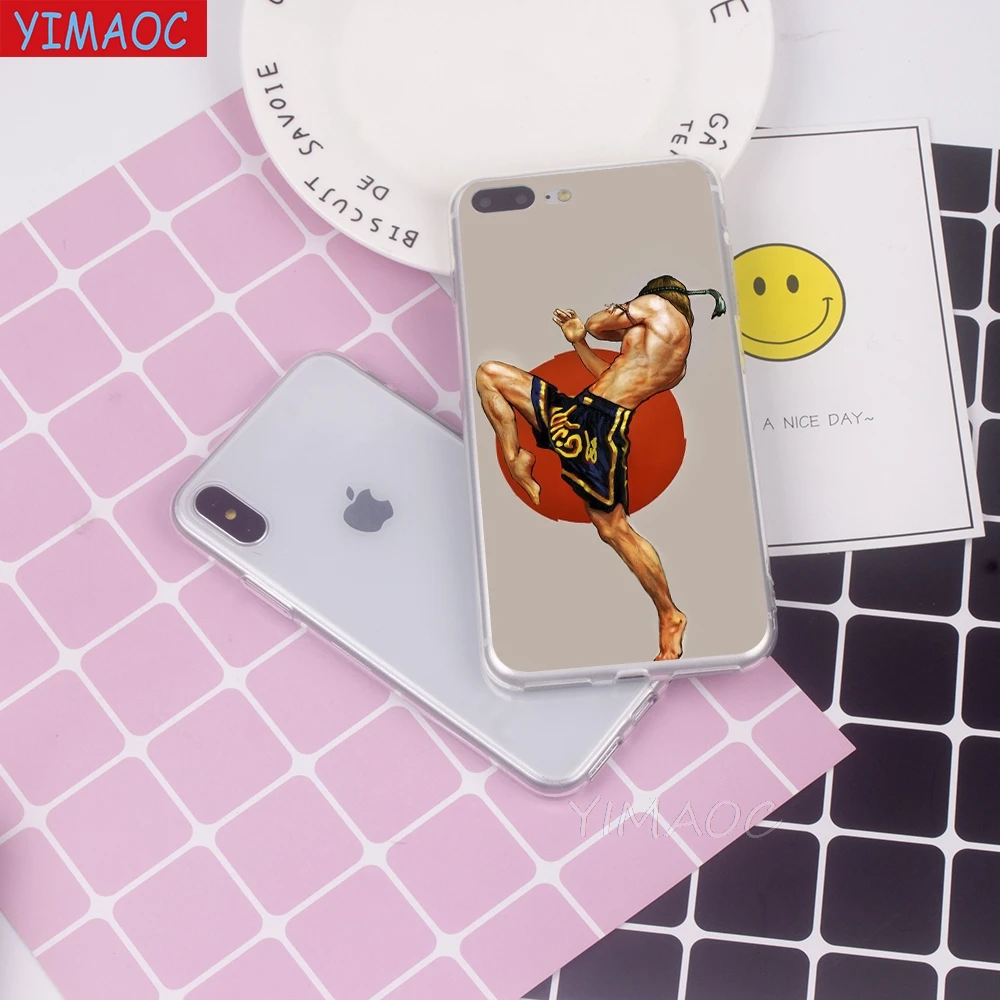 Мягкий чехол YIMAOC Muay thai world из ТПУ и силикона для iPhone 8 7 6 6S Plus 5 5S SE X XR XS 11 Pro Max |