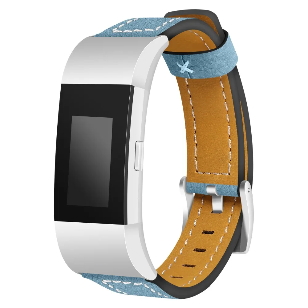 100% натуральная кожа ремешок для часов FitBit Charge 2 Новый Разработанный красочный