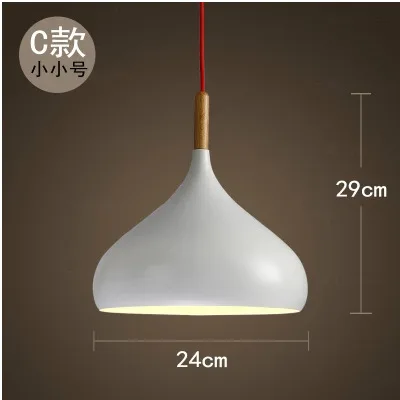 C small white Современный светодиодный подвесной светильник, черный, белый, металлический, алюминиевый, деревянный подвесной светильник, скандинавский абажур, подвесной светильник для бара, кафе, кухни - Цвет корпуса: C small white