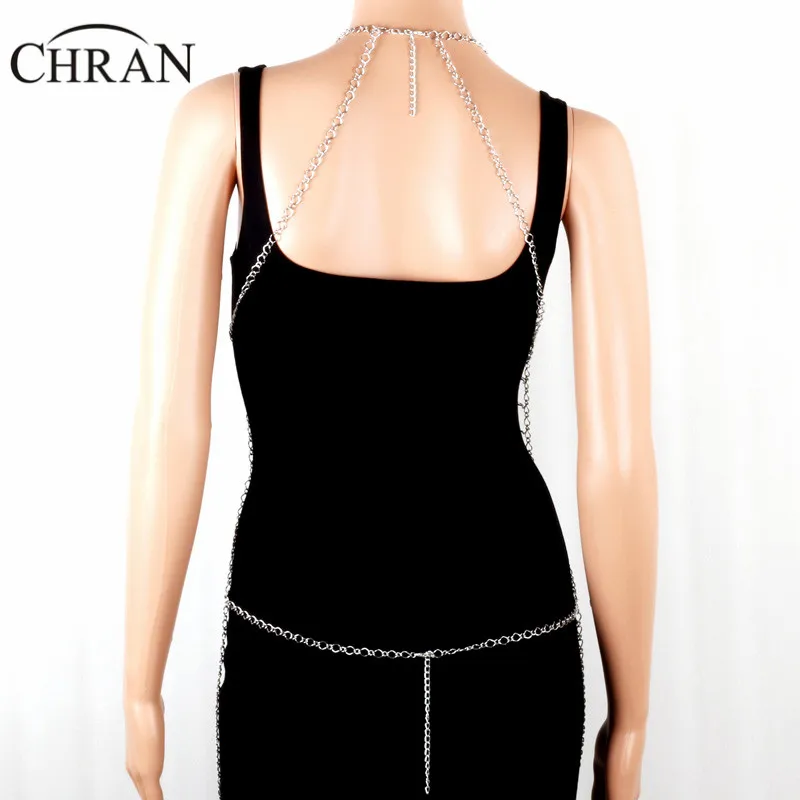 Chran пляжное платье с бюстгальтером и цепочкой лямкой на шее ожерелье наряд белье