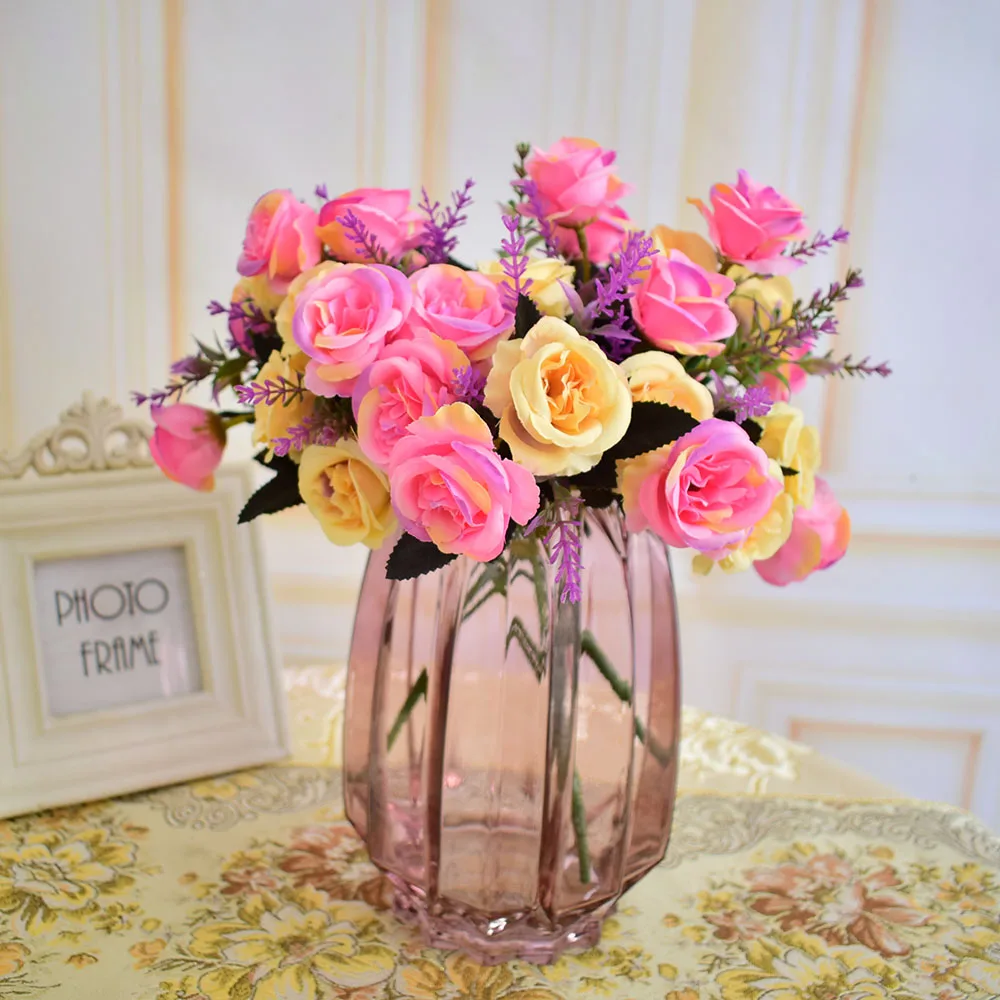 Современная фиолетовая прозрачная стеклянная ваза Террариум для цветов