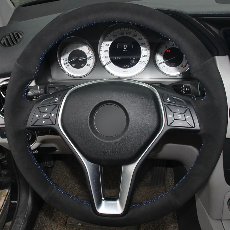 Черная замша для Mercedes Benz A Class 2013 2015 B 2011 2014 CLA C 2013|Чехлы на руль| |