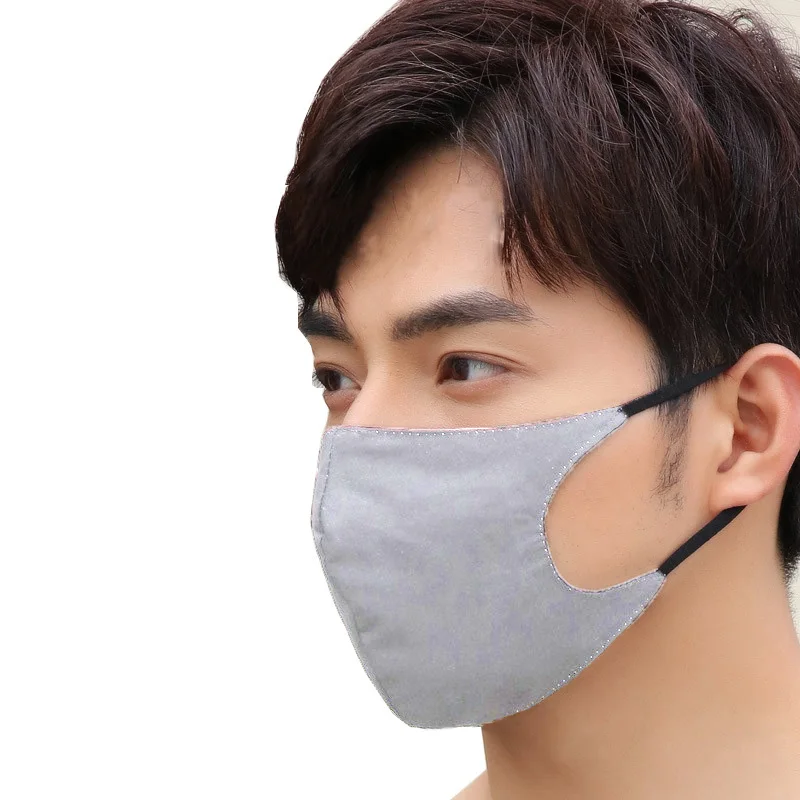Men Gray 1 шт 3D Мужская черная маска для рта Пылезащитная моющаяся многоразовая дышащая анти-Туманная Пылезащитная маска для аллергии/путешествий/велоспорта - Цвет: Men Gray
