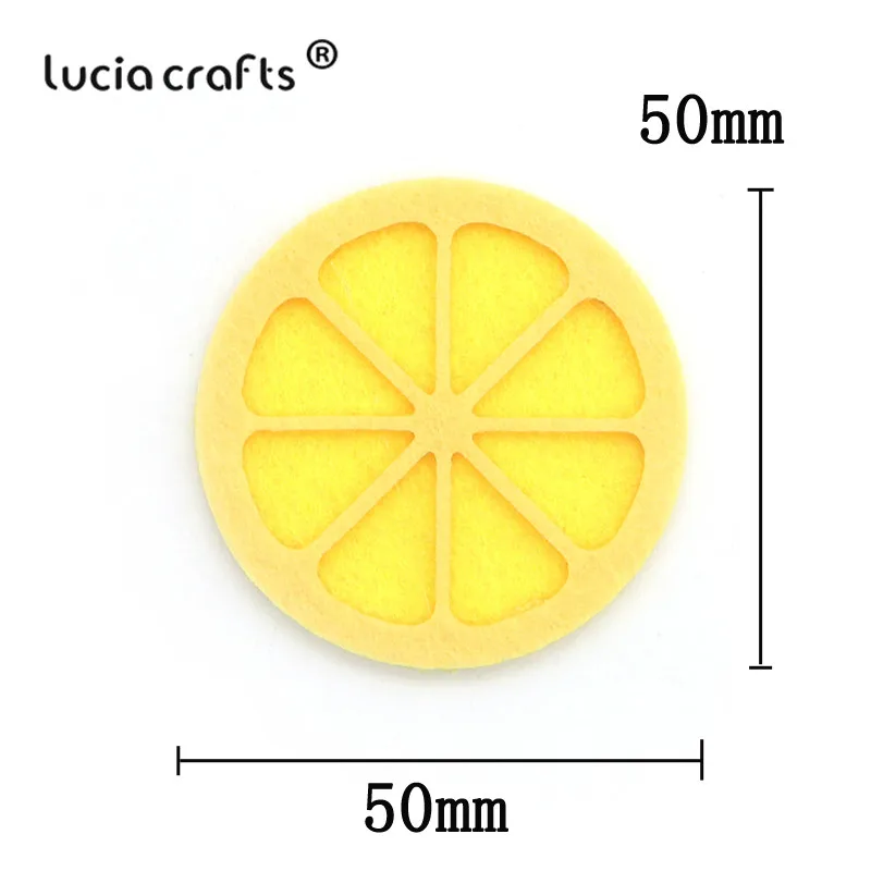 lemon 5pcs Lucia crafts 5 шт/12 шт фрукты войлочная ткань для DIY Нетканая ткань без Гуле патчи ручной работы аксессуары для одежды B0402 - Цвет: lemon 5pcs