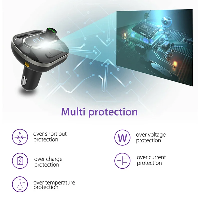 Беспроводной Bluetooth Автомобильный Handsfree AUX аудио приемник FM адаптер USB зарядное