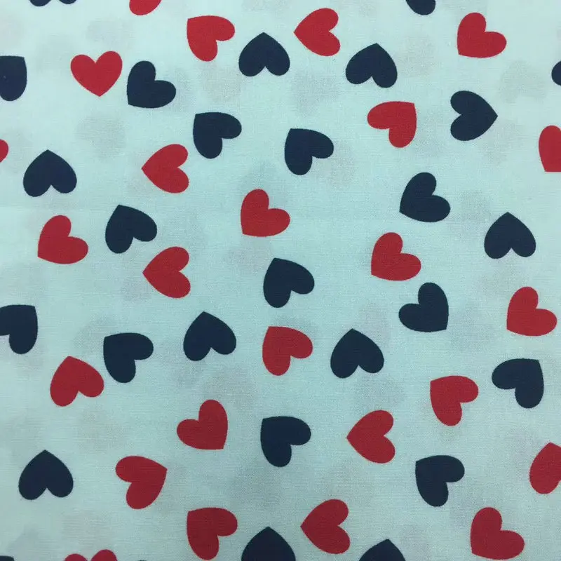 50*142 см принт сердца хлопок tissu 100% Поплин Ткань для лоскутного шитья детей лист DIY