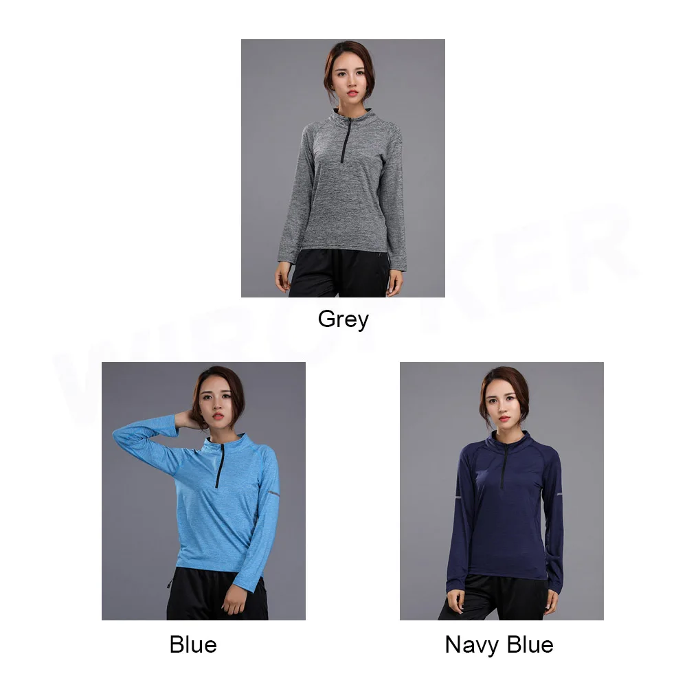 Фитнес футболка для женщин Спортивная с длинным рукавом и высоким эластичным