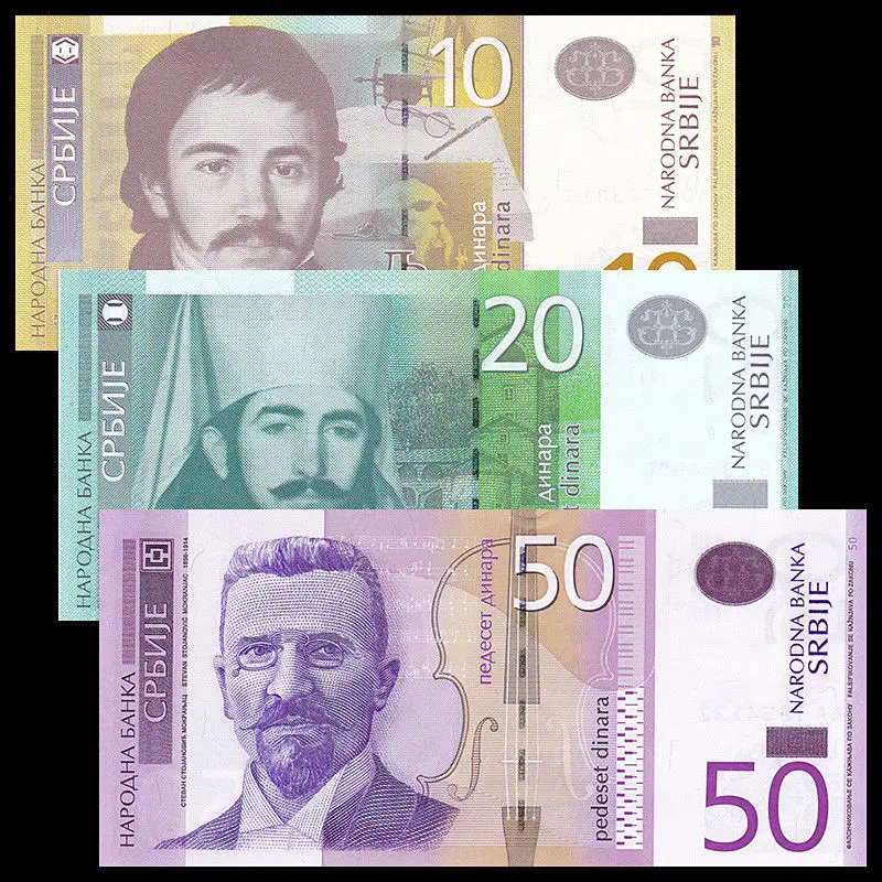 Комплект из 3 предметов 10 20 50 Динара для детей в возрасте 55 56 UNC