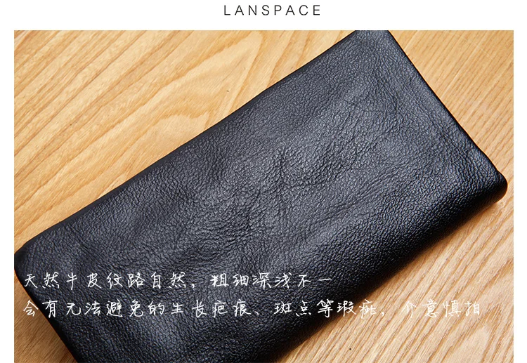 LANSPACE мужской кожаный Длинный кошелек из натуральной кожи, модная сумка, длинный кожаный кошелек