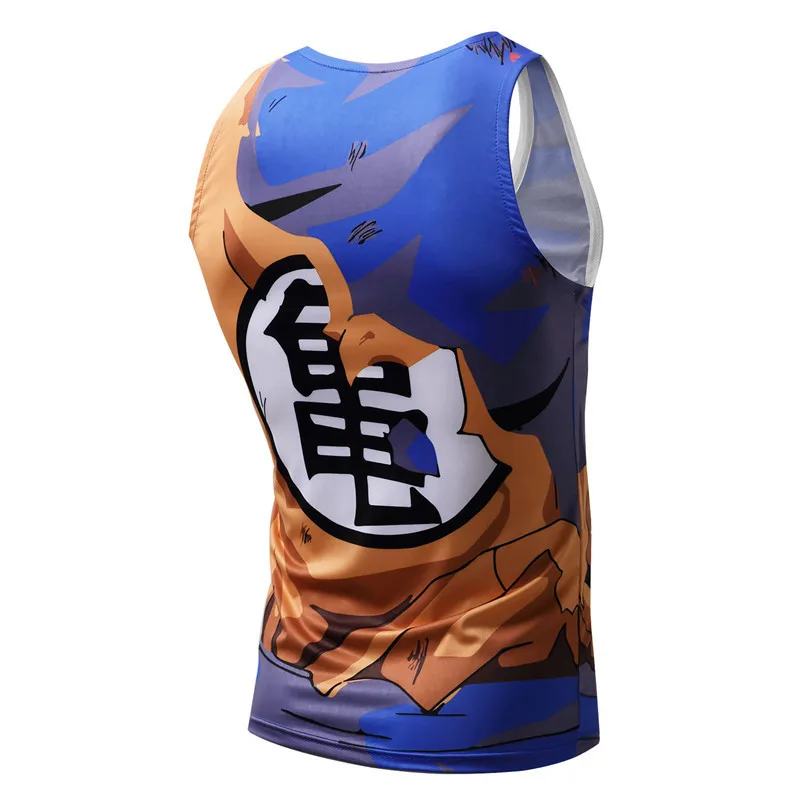 Men's Tank Top Sleeveless Compression Clothing Cosplay Costume Son Goku Anime Vegeta Tops Fitness Tanktop Мужская одежда