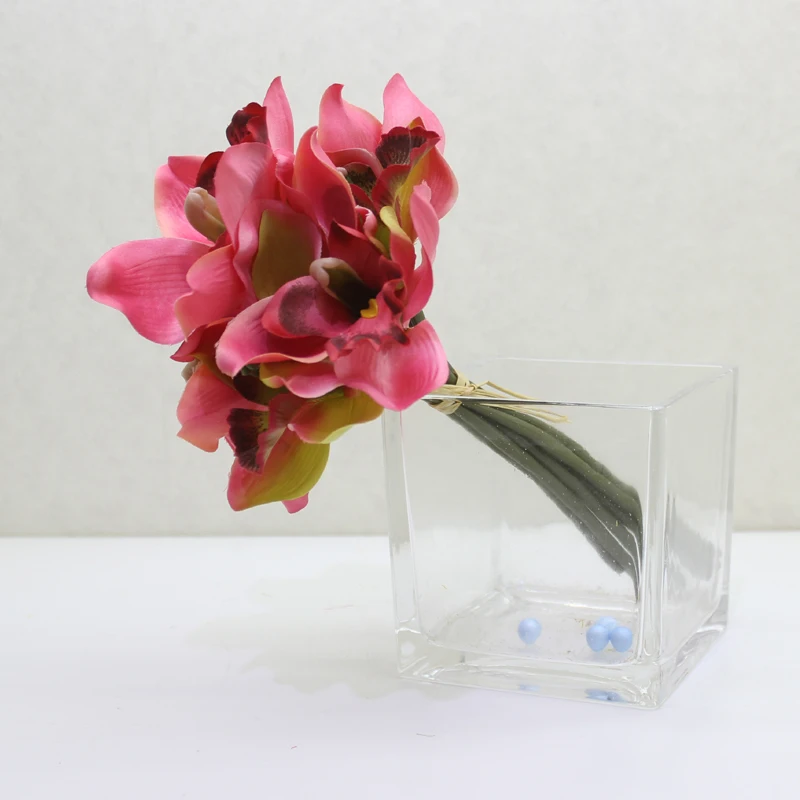 Разноцветные искусственные декоративные орхидеи с 7 цветками/шт. шелковые цветы