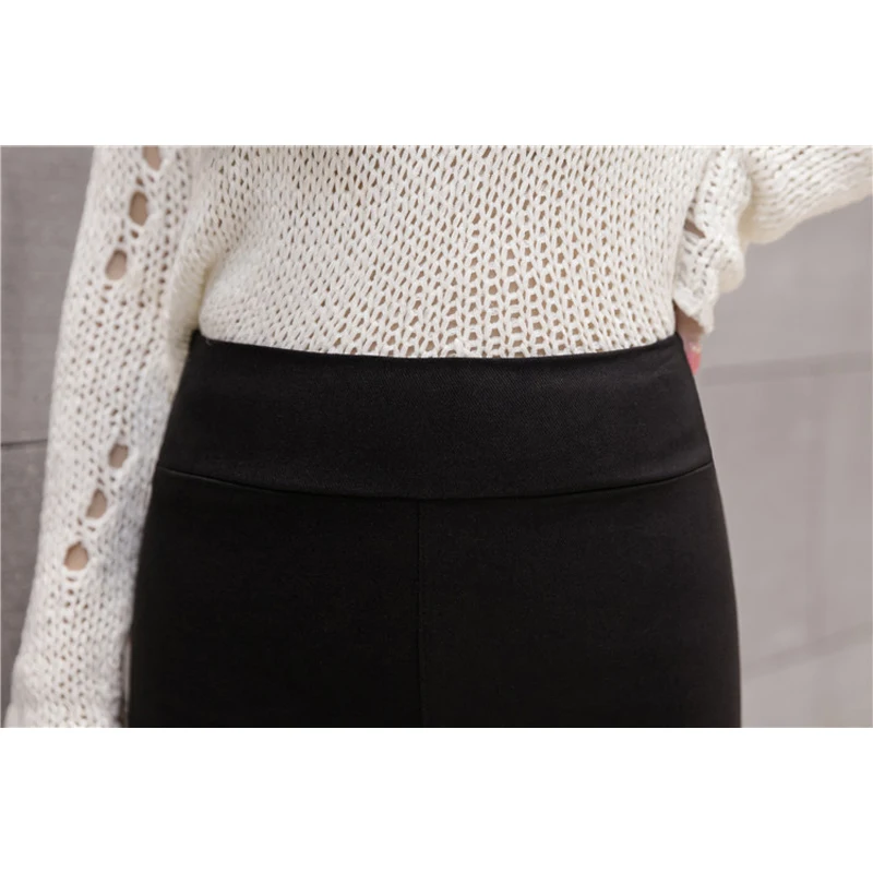 Осень-зима 2018 черные колготки в брюках большого размера женские эластичные