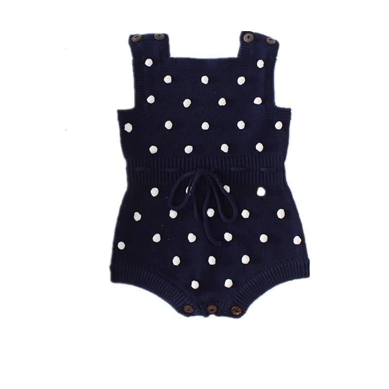 navy blue Новинка; Вязаный комбинезон для маленьких девочек; Одежда для новорожденных; Модный Вязаный комбинезон для малышей; комбинезоны для мальчиков; осенне-зимний свитер с пузырьками - Цвет: navy blue