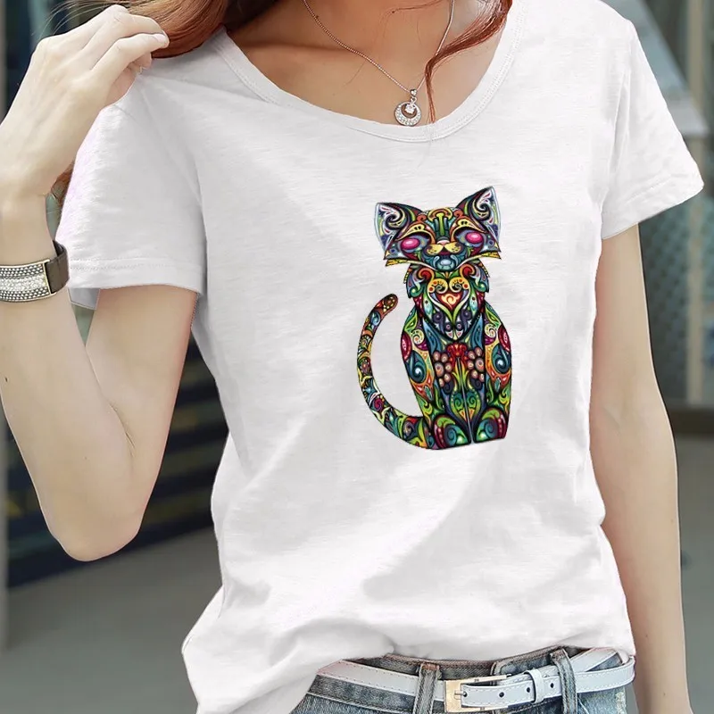 Pulaqi Punk Cat Patches For Clothes Iron On Colorful Animal Stickers A-level Washable New Heat Press Appliqued H | Дом и сад