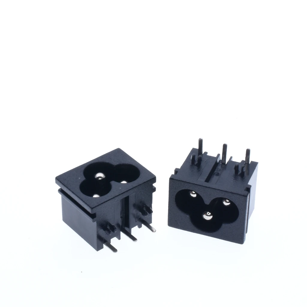 IEC320 C6 3-контактный переменного тока Мощность штекер входное гнездо 250V 2.5A черный