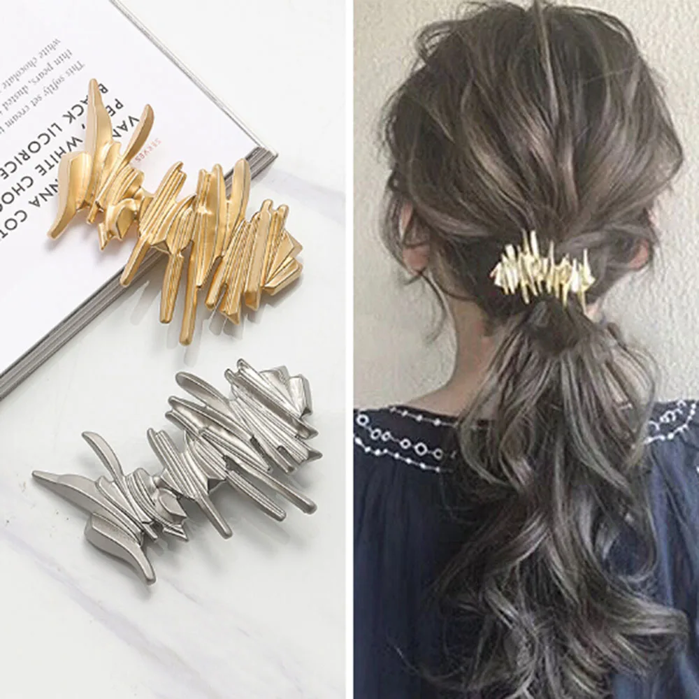 

Women Hollow Bowknot Hair Combs Metal Gold Silver Color Tassel Hairpin Hair Accessories Geometric Irregular Hairgrip dropshiping