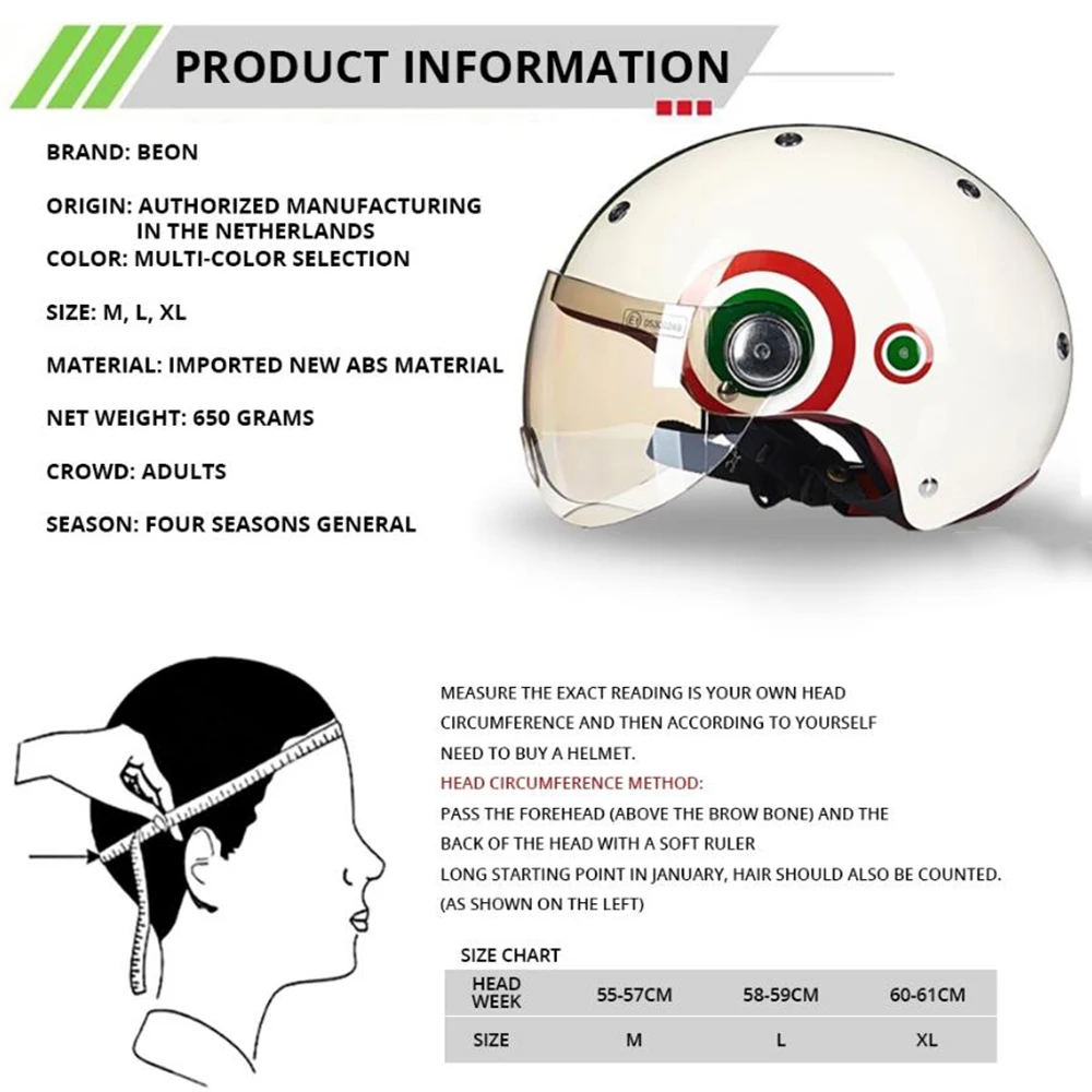BEON Новый мультяшный мотоциклетный шлем Ретро Кафе Racer Chopper Crash винтажный мото для