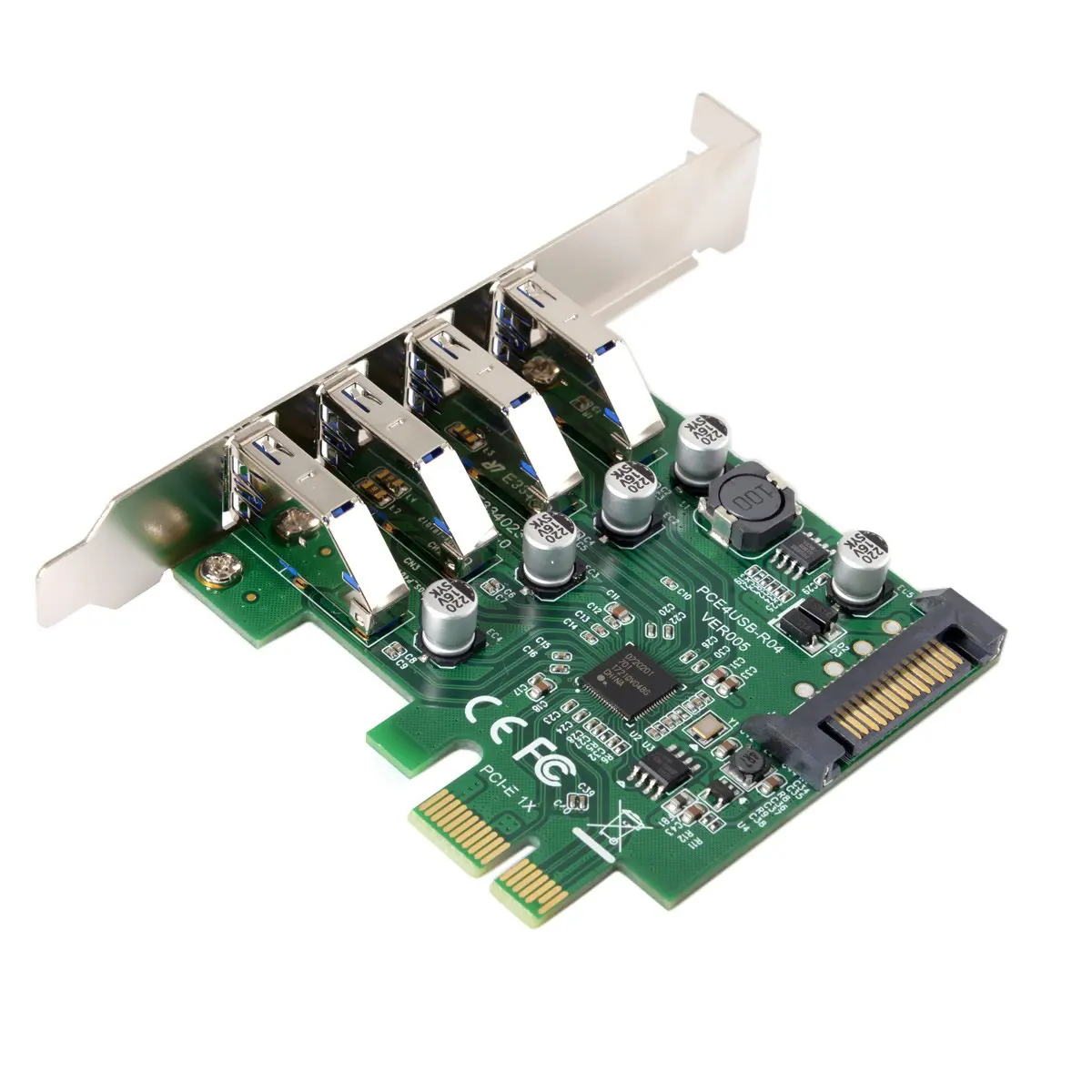 

Zihan PCI-E to USB 3.0 4 Ports HUB PCI Express Expansion Card Adapter 5Gbps for Motherboard