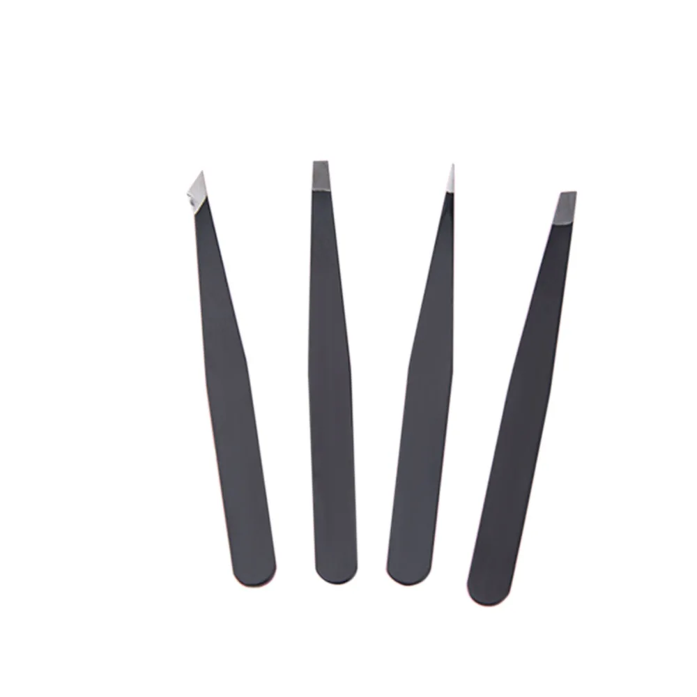 4 шт. бровей нержавеющая сталь tweezers снятие макияжа волос набор инструментов точечный наконечник/Наклонный наконечник/плоский наконечник