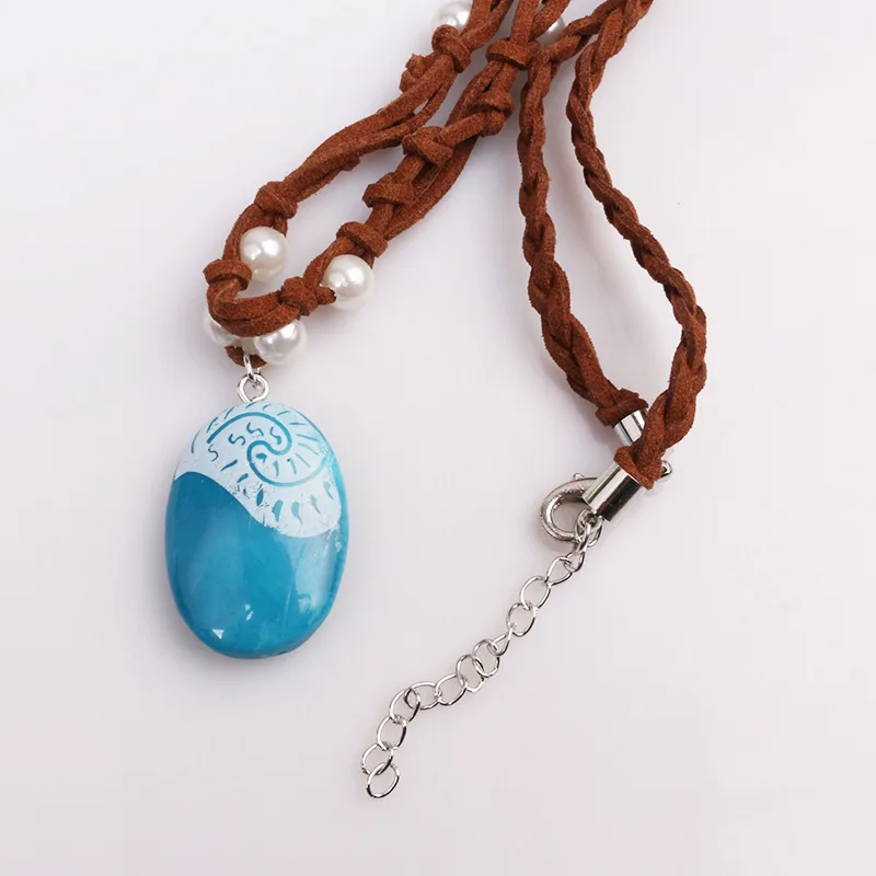 Голубой камень кулон Моана океан ручной работы плетеное ожерелье Романтика