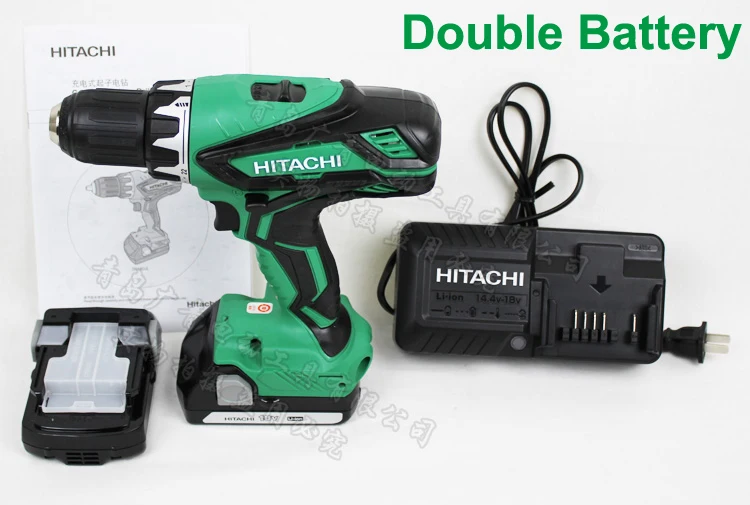 Япония HITACHI DS18DJL зарядка дрель Srewdriver Электрический Srewdriver 18 в 5.0AH Lthium Bttery электрическая дрель 45N. m - Цвет: Double battery