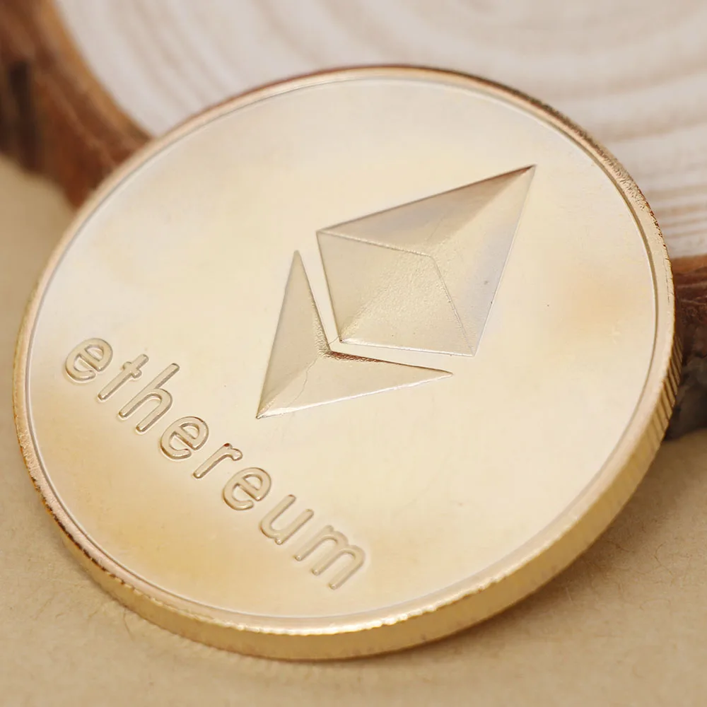 Позолоченная ETH монета Коллекционная искусство эфириум коллекция монет физическая Металлическая Имитация цифровой валюты