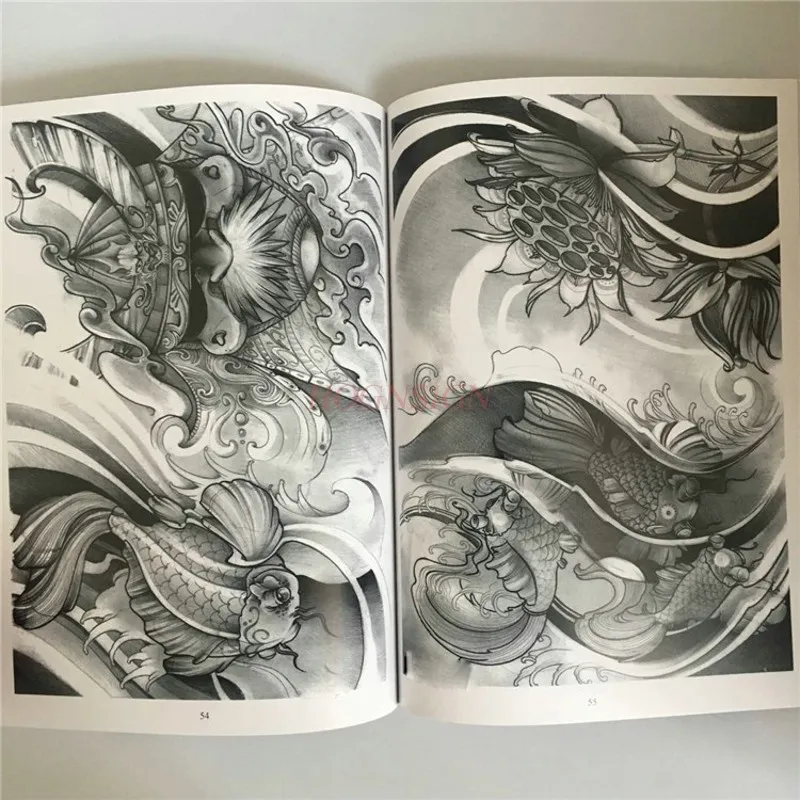 Татуировка рукопись новая традиционная книга татуировки атлас Гейша призрак воин Prajna Медузы Феникс кран цветок татуировки