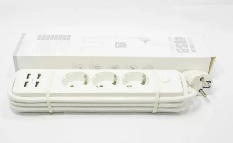 Быстрая зарядка 4 USB+ 3 розетки питания Европейская вилка 1,8 м шнур питания умный дом электронный блок питания Защита от перенапряжения розетка
