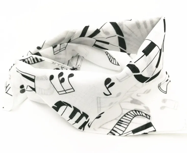 Повязка на голову с рисунком музыкальной клавиатуры повязка принтом в стиле