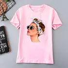 Женская футболка с принтом, розовая или белая Повседневная футболка в стиле Харадзюку, лето 2019