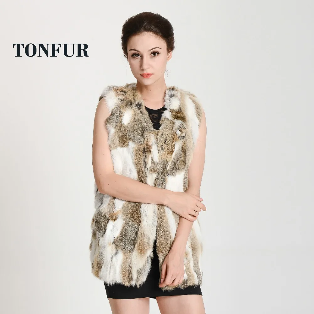 Новое поступление 2019 жилет из натурального кроличьего меха женский роскошный