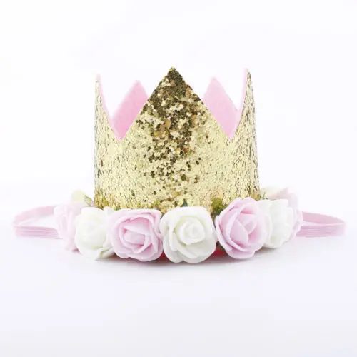 Детская шляпка для первого дня рождения с блестящей короной головная повязка