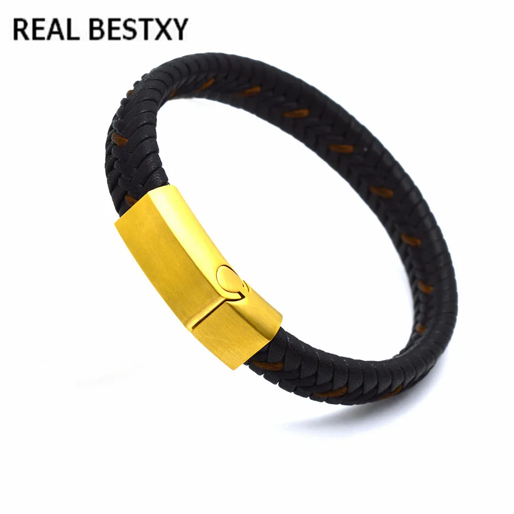 REALBESTXY Black Leather Bangle Cord Bracelets with magnetic Clasp DIY Women Men Jewelry Findings leather bracelet men | Украшения и