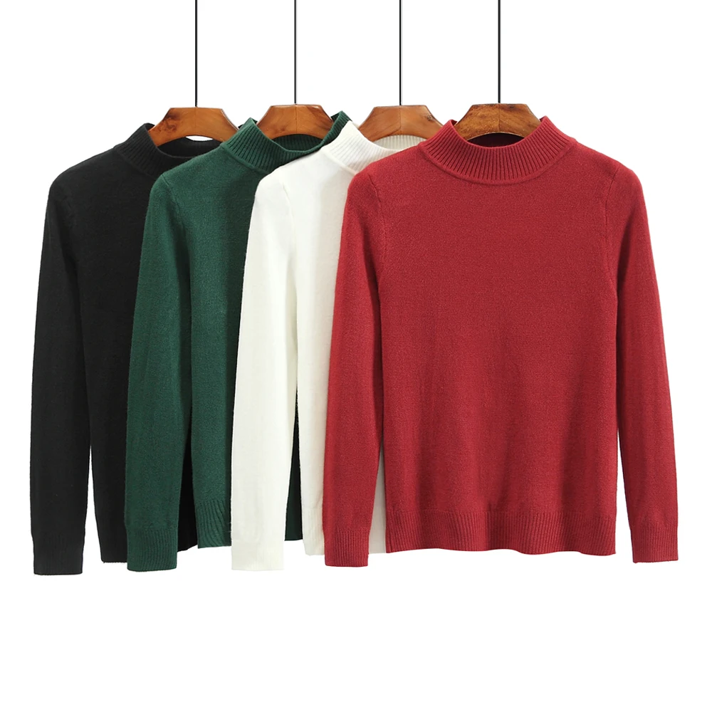 Winter 2018 Christmas women red long sleeve sweater Slim turtleneck Pullover Black Tops woman female Knitted warm gift | Женская одежда