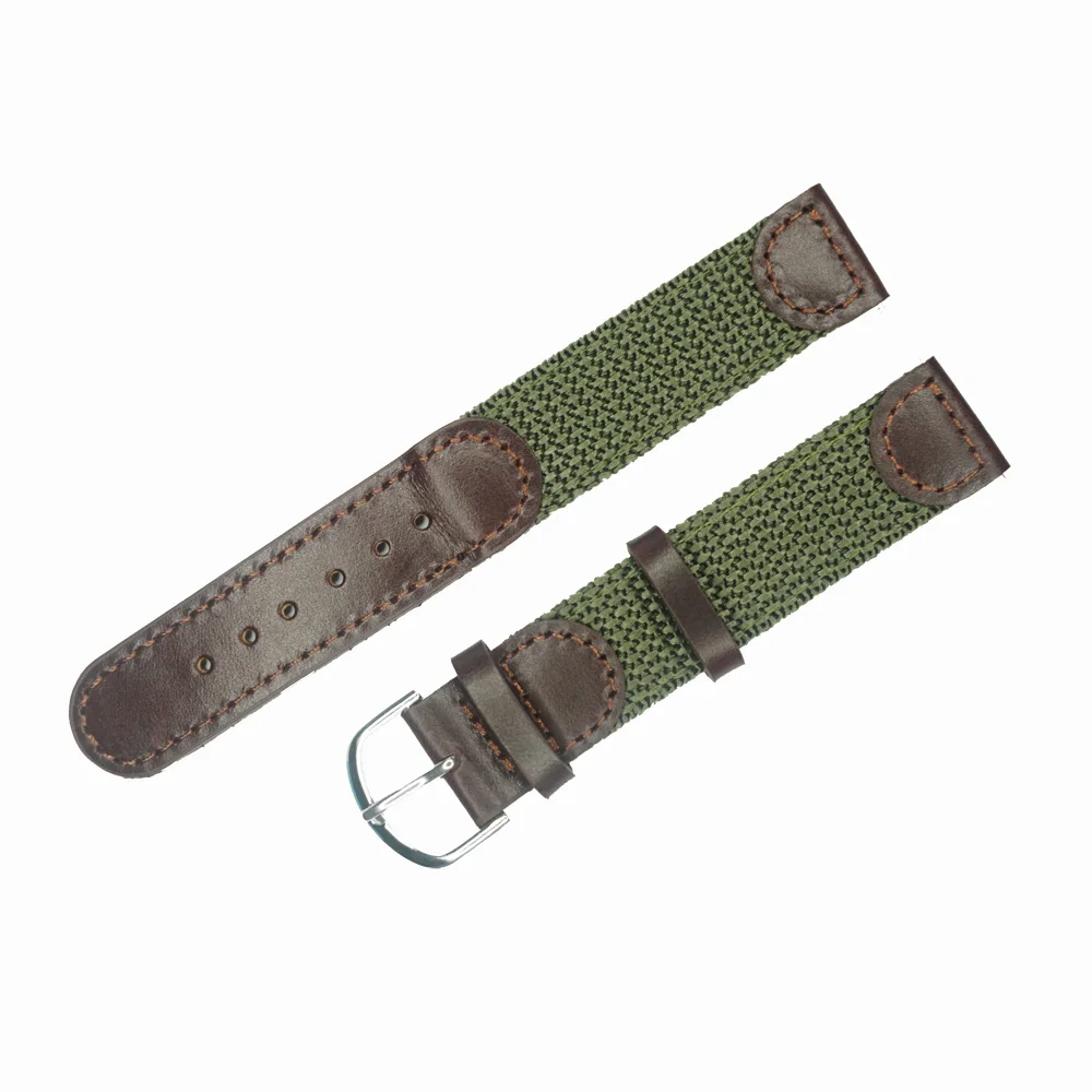 Ремешок итальянский из натуральной кожи для наручных часов нейлоновый браслет с