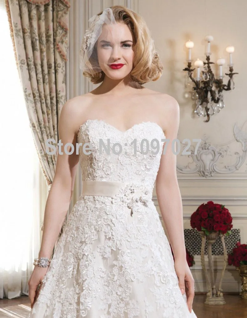 Белый Свадебные Платья Аппликация Кружева Бисером Кристалл От Плеча Длиной до