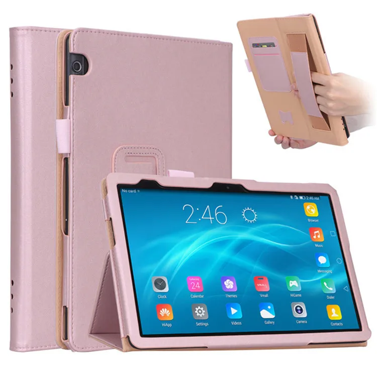Для huawei MediaPad T5 10 чехол из искусственной кожи чехол-держатель для huawei T5 10 AGS2-L09/L03/W09/W19 10,1 ''чехол для планшета+ пленка - Цвет: Rose Gold