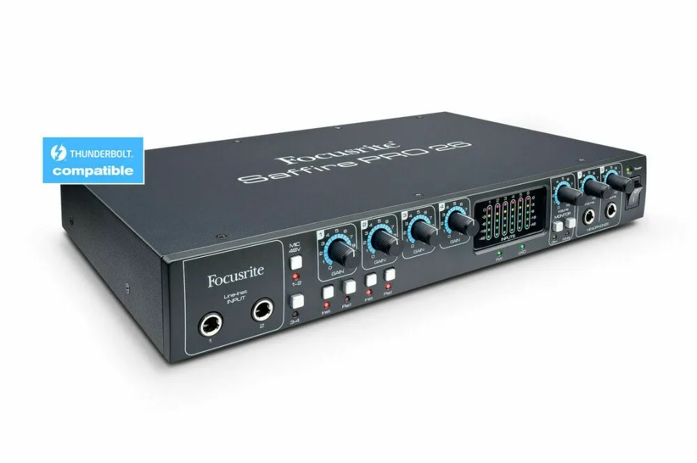 Focusrite Saffire Pro 26 4 предусилителя, 18 В/8 Выход FireWire/Thunderbolt аудио интерфейс запись студийная группа Запись Звуковая карта