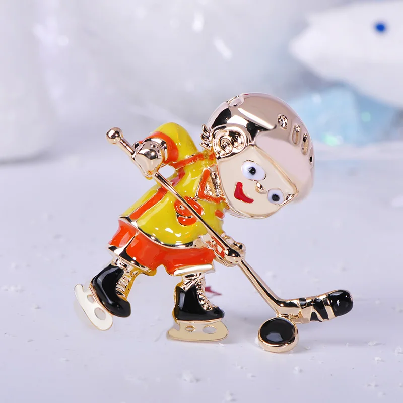 Funmor Повседневная фигура хоккеиста брошь эмалированные булавки для мальчиков